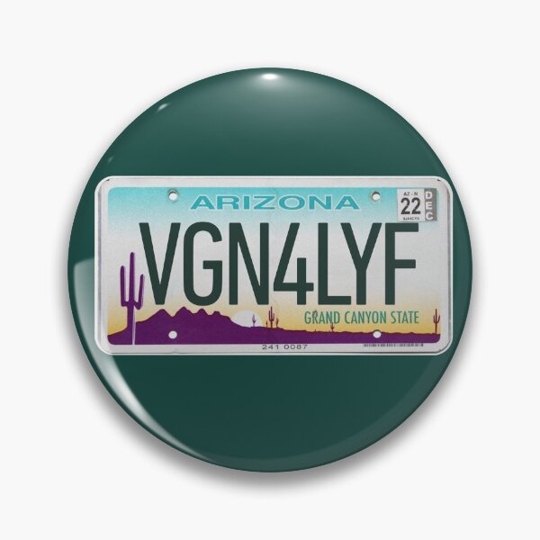 Item preview, Vegan For Life Arizona License Plate designed and sold by coodoosandco.