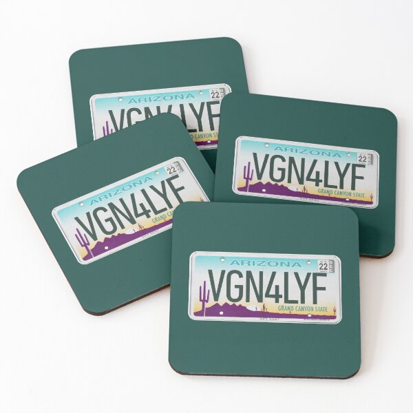 Item preview, Vegan For Life Arizona License Plate designed and sold by coodoosandco.