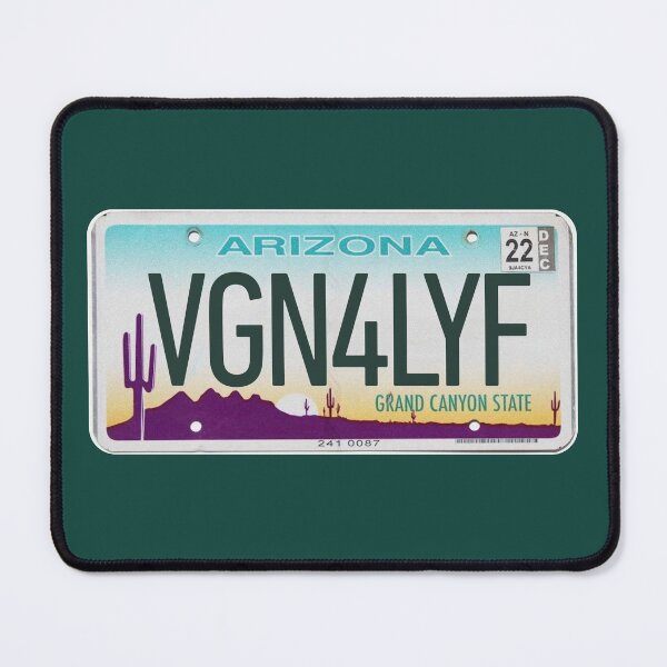 Item preview, Vegan For Life Arizona License Plate designed and sold by coodoosandco.