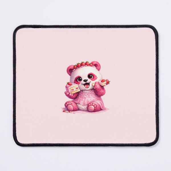Item preview, Cute Pink Panda Eating Strawberry Cake designed and sold by MBU&D.