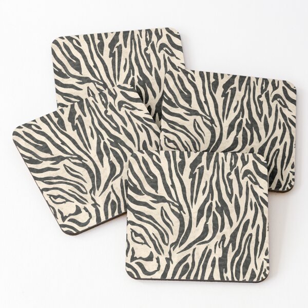 Item preview, Zebra Pattern Beige Black – Minimalist Animal Print Design – Modern Safari Pattern for Clothing & Accessories designed and sold by LAtelierNoir.