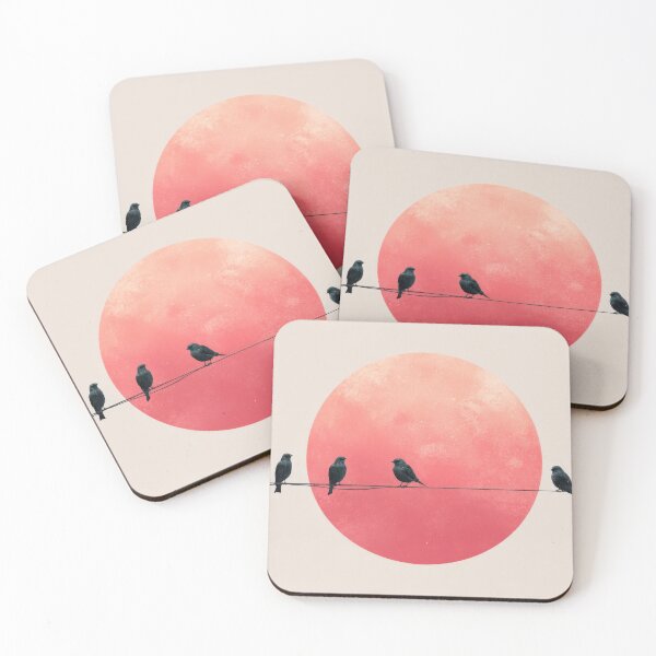 Item preview, Birds sit on wire near big circle designed and sold by anytka.