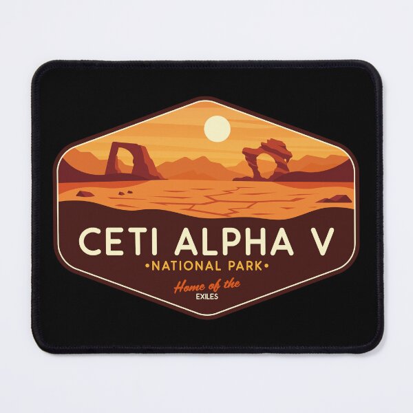 Item preview, Ceti Alpha Desert World Retro Sci-Fi Badge designed and sold by magrodanny.