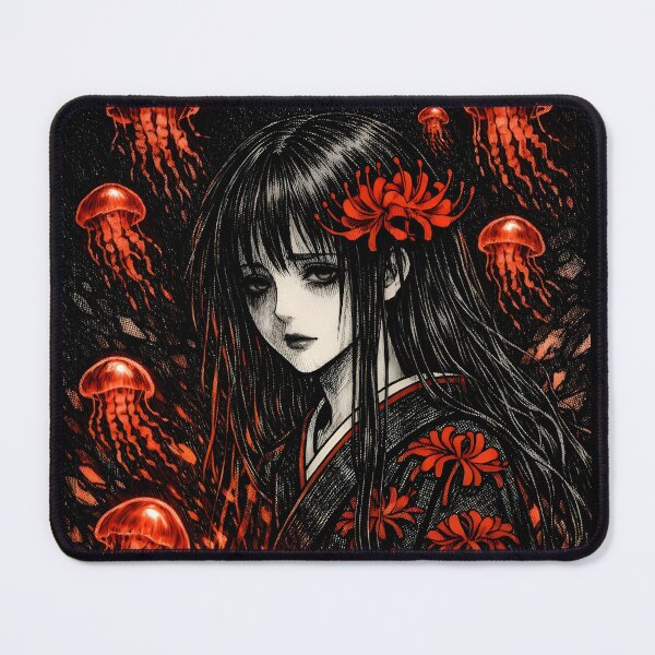 Item preview, Gothic Bloom: Haunting Jellyfish & Spider Lily Girl designed and sold by Hue & hustle .