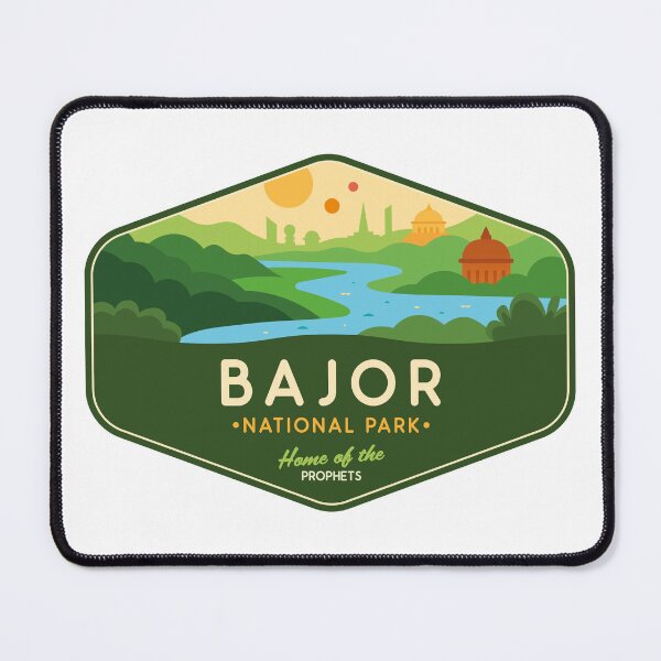 Item preview, Bajor Peaceful World Retro Sci-Fi Travel Badge designed and sold by magrodanny.