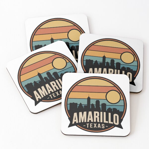 Item preview, Amarillo Texas Retro Sunset Skyline: Vintage City Badge Design designed and sold by CircinusStore.