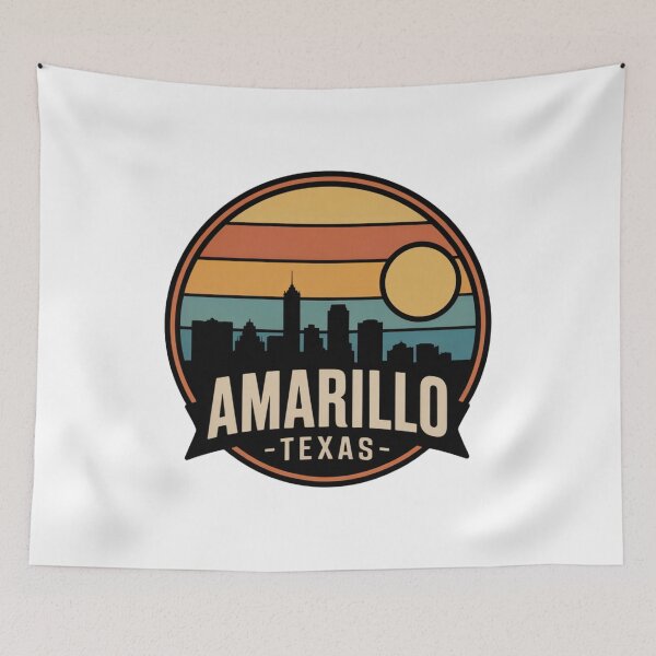 Item preview, Amarillo Texas Retro Sunset Skyline: Vintage City Badge Design designed and sold by CircinusStore.