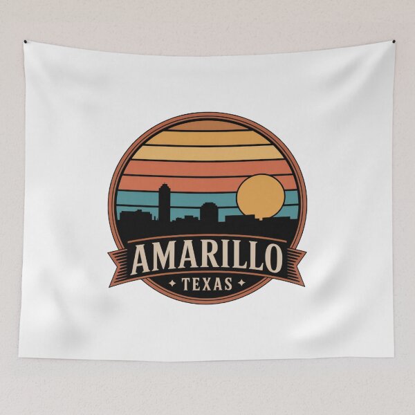 Item preview, Amarillo Texas Retro Sunset Skyline: Vintage City designed and sold by CircinusStore.