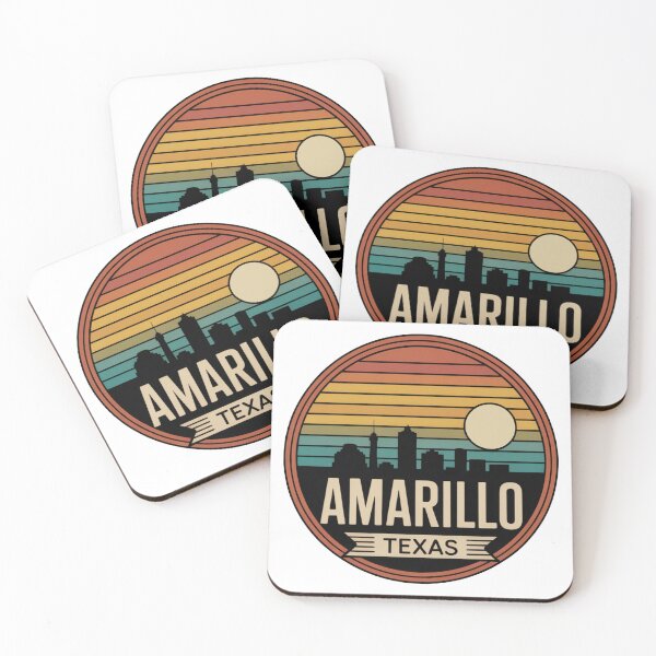Item preview, Amarillo Texas Sunset Skyline: Vintage City Design designed and sold by CircinusStore.