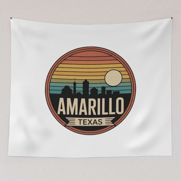Item preview, Amarillo Texas Sunset Skyline: Vintage City Design designed and sold by CircinusStore.