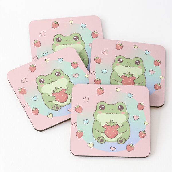 Item preview, Kawaii Strawberry Frog Cute Pastel Aesthetic Animal designed and sold by LavinyArt.