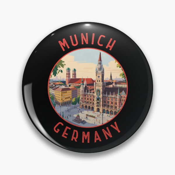 Item preview, Munich Germany Retro Distressed Circle designed and sold by KrisSidDesigns.