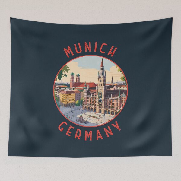 Item preview, Munich Germany Retro Distressed Circle designed and sold by KrisSidDesigns.
