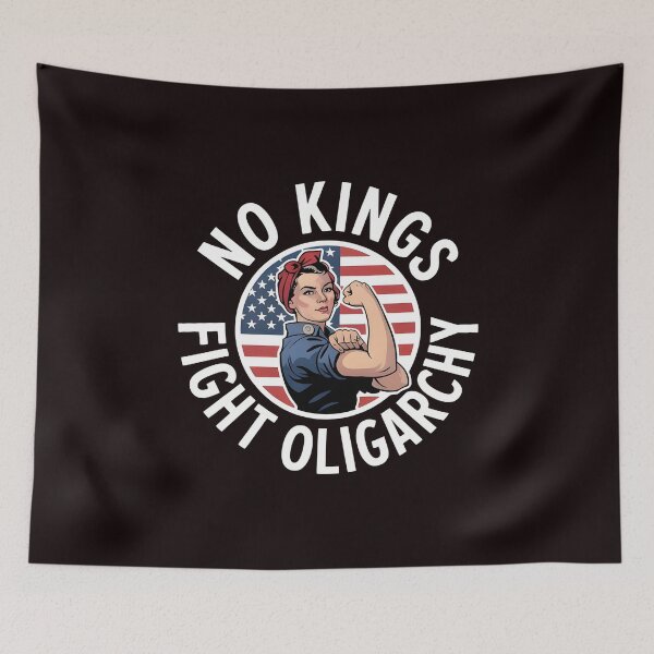 Item preview, No Kings Fight Oligarchy – Patriot Protest Political Statement designed and sold by Redgiant87x.