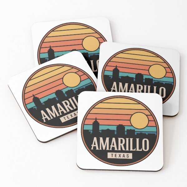 Item preview, Amarillo Texas: Sunset Vintage Skyline designed and sold by CircinusStore.