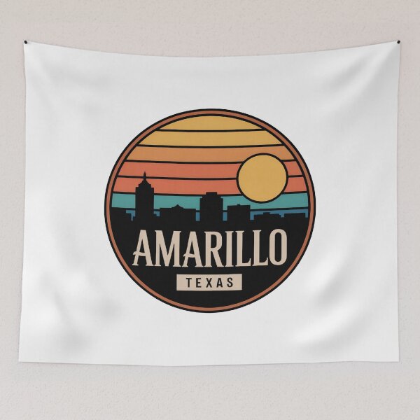 Item preview, Amarillo Texas: Sunset Vintage Skyline designed and sold by CircinusStore.