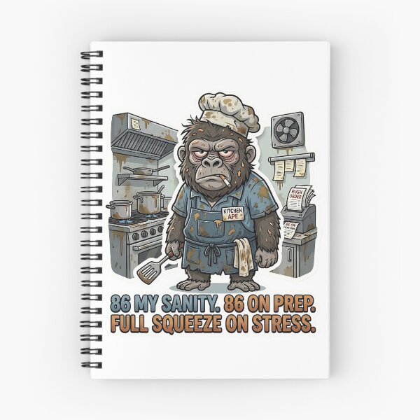 Item preview, 86 My Sanity Stressed Gorilla Line Cook Sticker - Kitchen Ape Chef Art - Funny Restaurant Life Decal designed and sold by Desperate Measures.