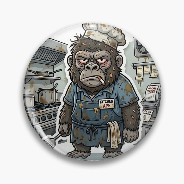 Item preview, 86 My Sanity Stressed Gorilla Line Cook Sticker - Kitchen Ape Chef Art - Funny Restaurant Life Decal designed and sold by Desperate Measures.