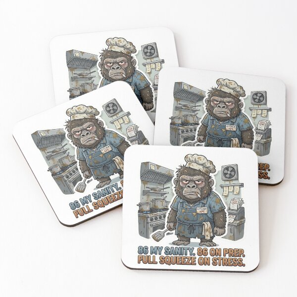 Item preview, 86 My Sanity Stressed Gorilla Line Cook Sticker - Kitchen Ape Chef Art - Funny Restaurant Life Decal designed and sold by Desperate Measures.