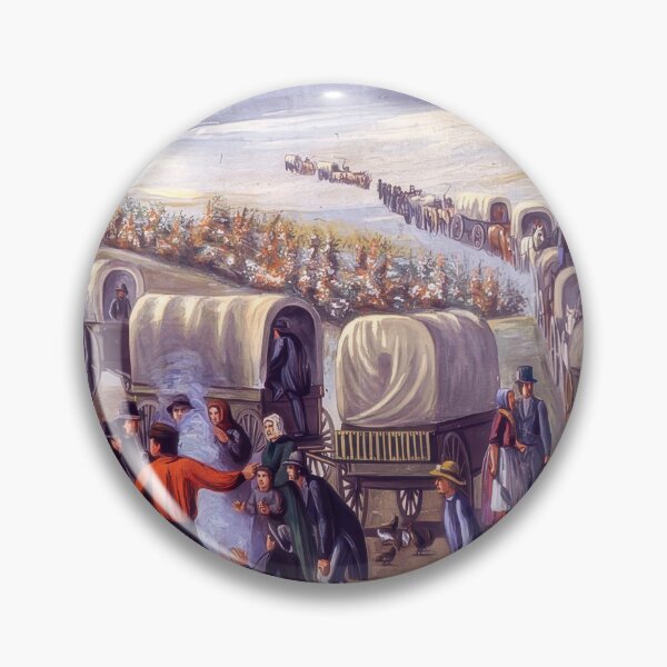 Item preview, Leaving Missouri Pioneer Wagon Train American West Painting designed and sold by TheSoulOfArt.