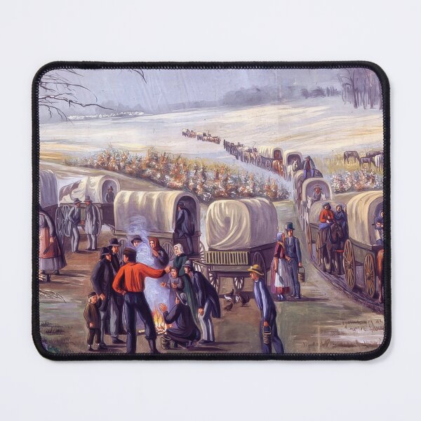Item preview, Leaving Missouri Pioneer Wagon Train American West Painting designed and sold by TheSoulOfArt.