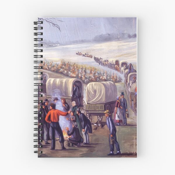 Item preview, Leaving Missouri Pioneer Wagon Train American West Painting designed and sold by TheSoulOfArt.