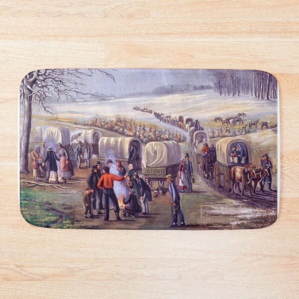 Item preview, Leaving Missouri Pioneer Wagon Train American West Painting designed and sold by TheSoulOfArt.