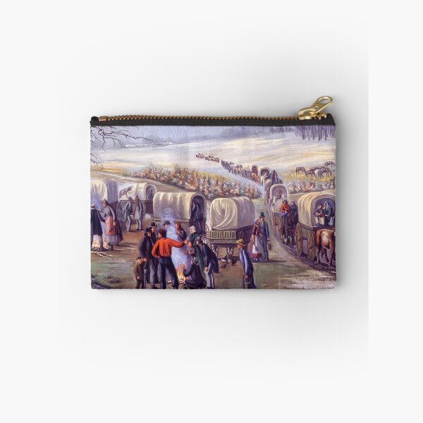 Item preview, Leaving Missouri Pioneer Wagon Train American West Painting designed and sold by TheSoulOfArt.