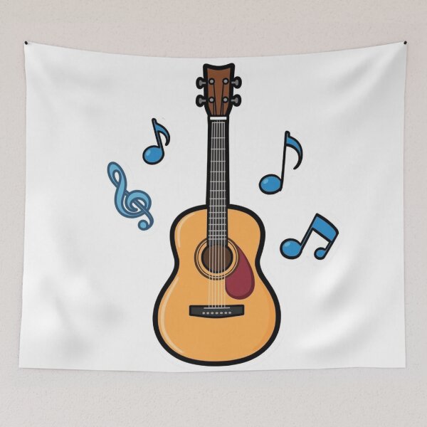 Item preview, Guitar Music Notes Rock Music Lover Musician Sticker designed and sold by NeonNerdStudio.