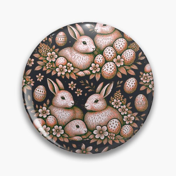 Item preview, Rose Gold Easter Bunny Vintage Pattern designed and sold by TrinovaCreates.