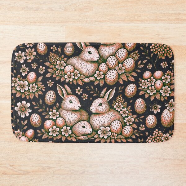 Item preview, Rose Gold Easter Bunny Vintage Pattern designed and sold by TrinovaCreates.