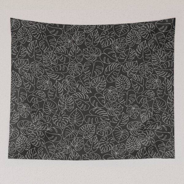 Item preview, Black and White Monstera Leaves Outlines Pattern designed and sold by winterpumpkin.