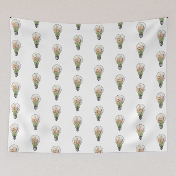 Item preview, Wildflowers in a light bulb watercolor designed and sold by uunaa.