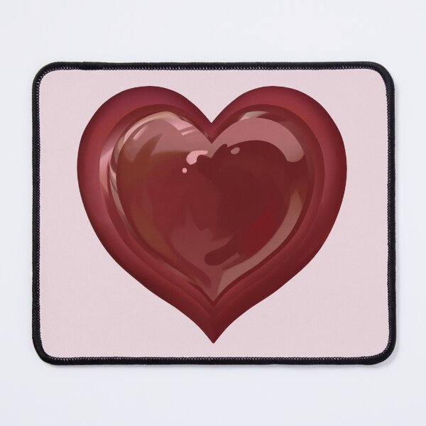 Item preview, Glossy Ruby Red Jelly Heart – 3D Glass Aesthetic Illustration designed and sold by Artsy Corner.
