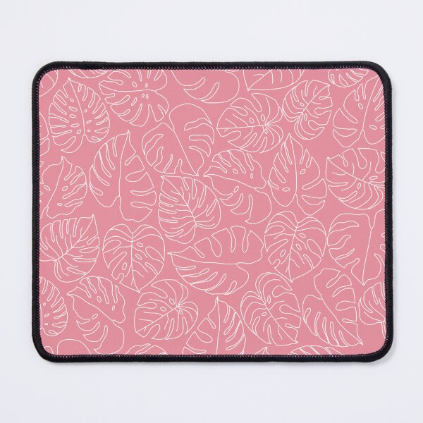 Item preview, Pink and White Monstera Leaves Outlines Pattern designed and sold by winterpumpkin.