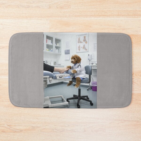 Item preview, Cockapoo Podiatrist Examining a Patient’s Foot designed and sold by Paul Thompson Photography.