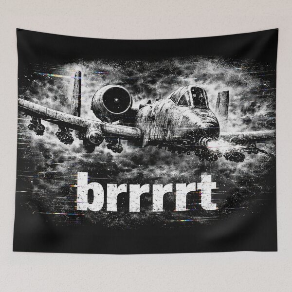 Item preview, A-10 Warthog BRRRT Shirt | Military Jet Meme | Air Force Gun Run | Glitch Vintage Warplane Design designed and sold by MaxLevelMerch.