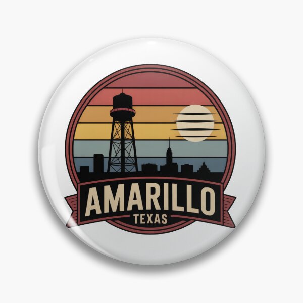 Item preview, Amarillo Texas: Vintage City Skyline designed and sold by CircinusStore.