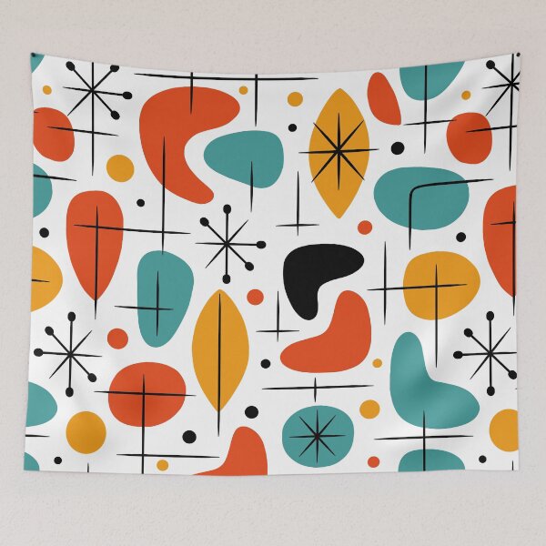 Item preview, Retro Mid Century Modern Atomic Starburst Pattern designed and sold by tonymagnerart.
