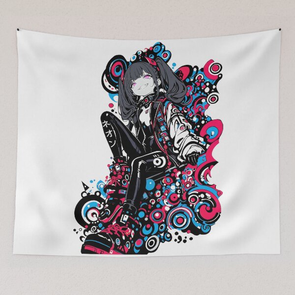 Item preview, NEON: Bold Cyberpop Urban Kickback | Cute Cyberpunk Anime Girl designed and sold by Sytrics.