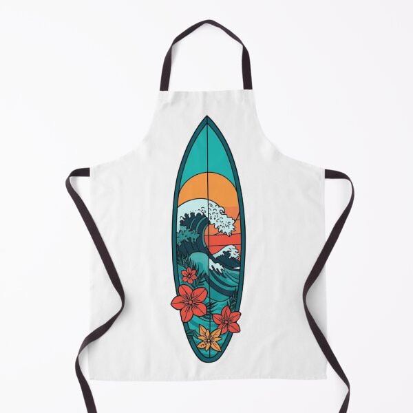 Item preview, Surfboard Tropical Waves Summer Beach Surf Sticker designed and sold by NeonNerdStudio.