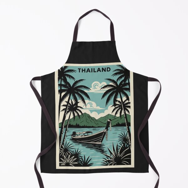 Item preview, Vintage Thailand Travel Poster Tropical Longtail Boat Retro Art designed and sold by Cipher & Soul.