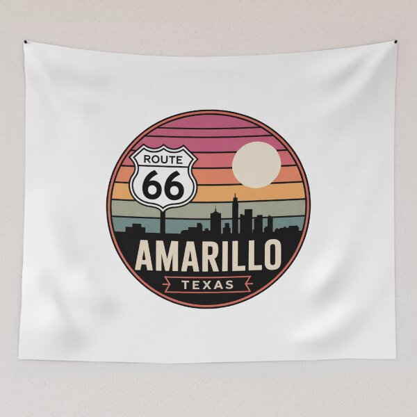 Item preview, Amarillo Texas: Route 66 Retro Sunset Skyline designed and sold by CircinusStore.