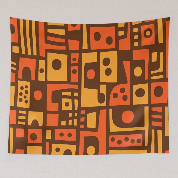 Item preview, Mid Century Modern Abstraction in Brown Orange & Yellow designed and sold by tonymagnerart.