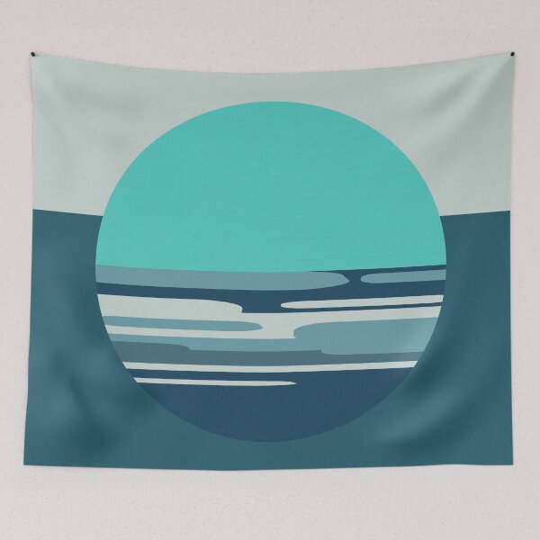 Item preview, Harbor Nightfall - Minimalist Abstract Seascape designed and sold by nineFlorals.
