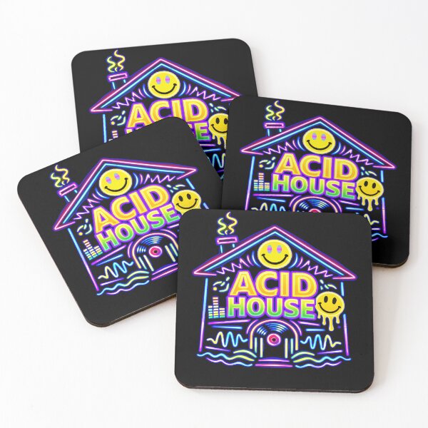 Item preview, Gráfico neón de Acid House – Diseño de Rave House con carita sonriente designed and sold by leyfinder.