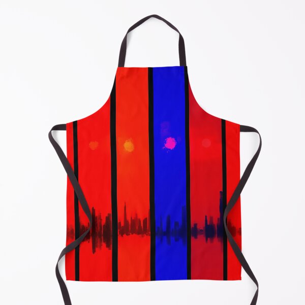 Item preview, Glitch Cityscape Red Blue Skyline designed and sold by bubblegoth.
