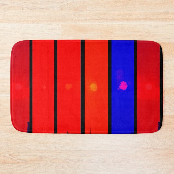 Item preview, Glitch Cityscape Red Blue Skyline designed and sold by bubblegoth.