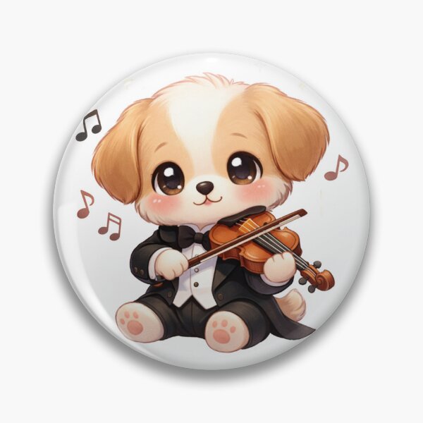 Item preview, Elegant Kawaii Puppy Violonist - Cute Pastel Dog Playing Music. designed and sold by Lylysun.