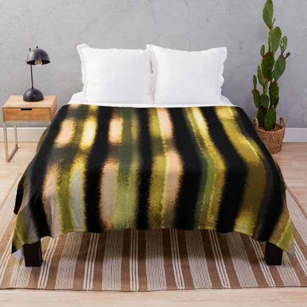 Item preview, Black Gold Painterly Vertical Stripes designed and sold by bubblegoth.
